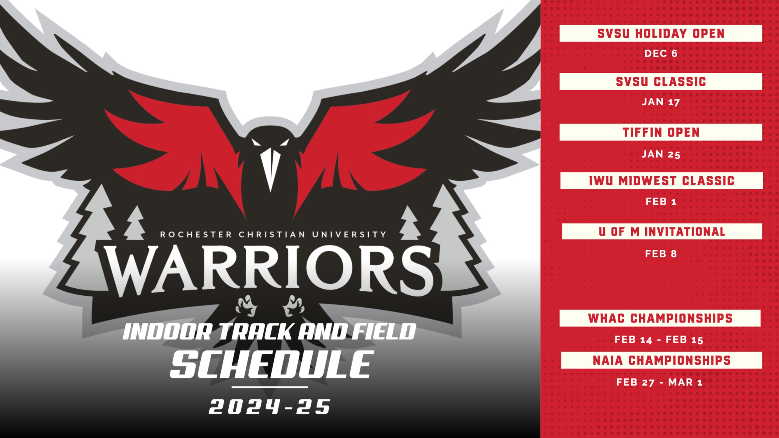 2024-25 INDOOR TRACK AND FIELD SCHEDULE RELEASED